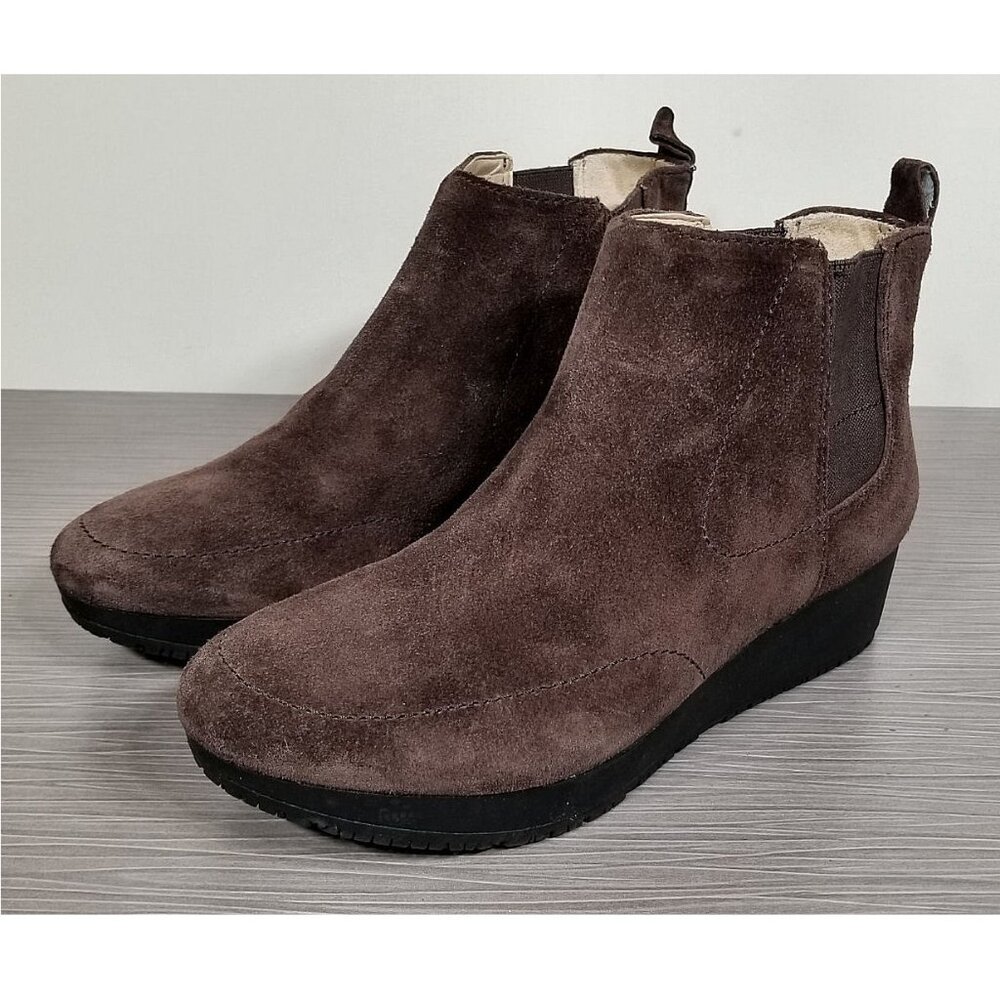 Dr. Scholl's Scarlet Wedge Chelsea Bootie, Brown Suede, Womens Size 6.5